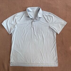 Draddy Sport Mens XL Short Sleeved Blue Performance Soft Stretch Golf Polo Shirt